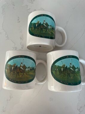 Vintage Ralph Lauren Polo Mug set of 3 | Equisterian Horse scene
